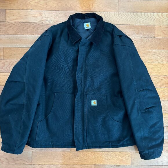 Vintage Carhartt J002 Jacket Mens 3XL Tall Zip Up‎ Work Jacket Brass Buttons Y2K - Picture 1 of 15